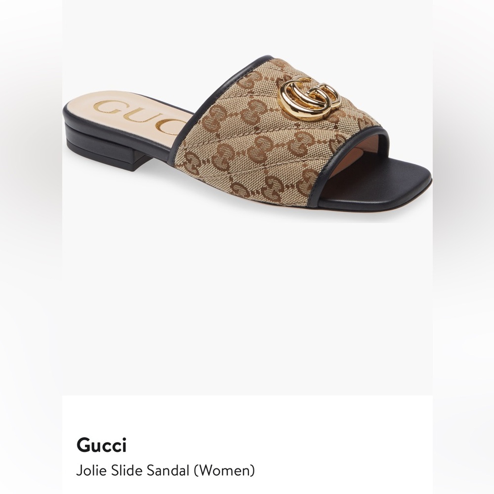 Gucci Black and Brown Sandals with GG Logo